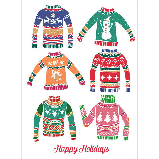 Ugly Sweater Folded Holiday Cards